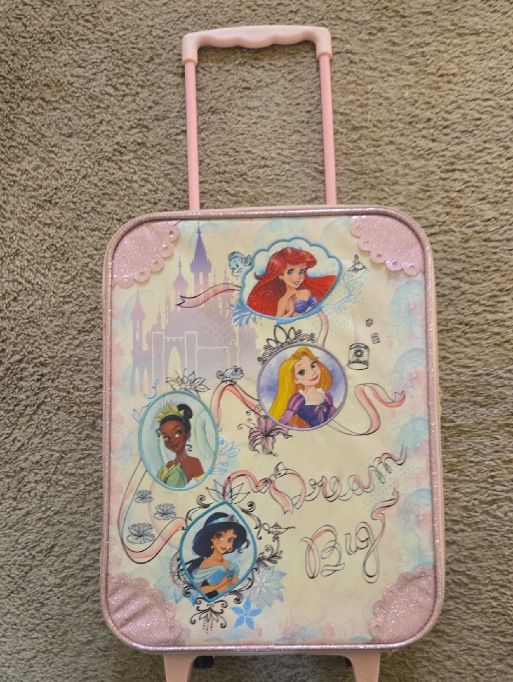 Disney Princess Pink Kids Rolling Suitcase - Dream Big